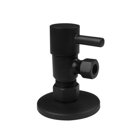 WESTBRASS Angle Stop, 5/8" OD x 3/8" OD, 1/4-Turn Lever Handle in Matte Black D105QR-62
